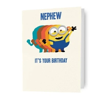 Image of despicable me, nephew, birthday card