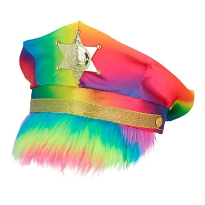 Image of Boland 44762 Sheriff Pride Progress LGBTQ Rainbow Cap Headwear CSD Costume Accessory