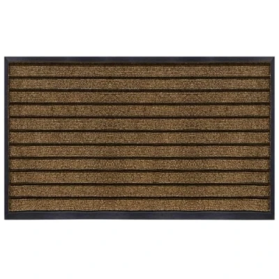 Image of Hafaa Door Mat 40x60 cm, Indoor &amp; Outdoor Heavy Duty Rubber Mats Dirt Trapper Non Slip Washable Barrier Floor Entrance Rug Shoes Scraper Super Absorbent Front Doormats Rug, Brown