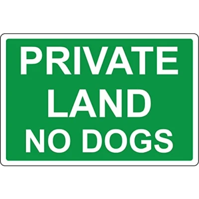 Image of Private land no dogs sign 3mm Aluminium (300mm x 200mm)