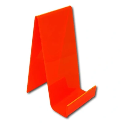 Image of EPOSGEAR 5 Pack Large Plastic Acrylic Perspex Book Plate Tablet Retail Display Stand Holder Perfect for Schools, Nurseries, Libraries etc (Lava Orange)