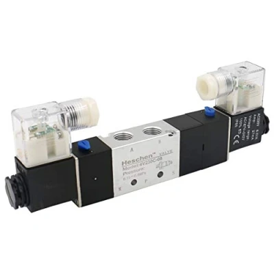 Image of Heschen Electrical Pneumatic Solenoid Valve 4V230 08C 220VAC PT1/4 5 Way 3 Position CE