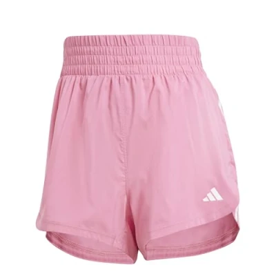 Image of adidas Performance Pacer Stripes HIGH RISE Short Sports shorts, Women&#039;s, Size: Mx5&quot;, Pink fusion/white