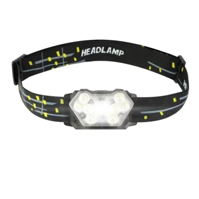 Image of ZIXINFEI LED Head Torch, Super Bright Lightweight Headlamp with 6 Lighting Modes, Battery Powered Waterproof Headlight for Camping, Running, Cycling, Fishing, Hiking, Reading, Outoor Sports