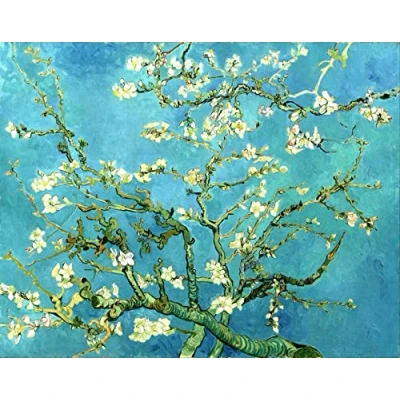 Image of liziciti 5D Diamond Painting Kits 12x16in Full Drill Van Gogh Wall Dots Decor DIY (Almond Blossom)