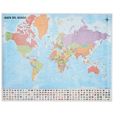 Image of Grupo Erik World Map Poster Mini 40 x 50 cm Shipped Rolled Up Cool Posters Art &amp; Prints Wall