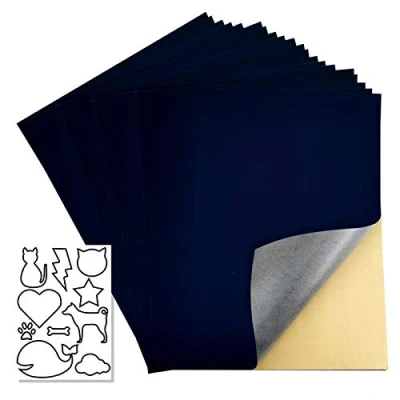 Image of 20 Pcs Self Adhesive Velvet Flock Liner Sheets for Jewelry Drawer Craft Fabric,DIY Sewing Material(Purplish Blue)