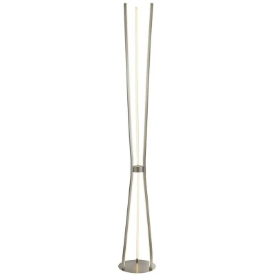 Image of Tripod Led 3 Light Floor Lamp Satin Nickel