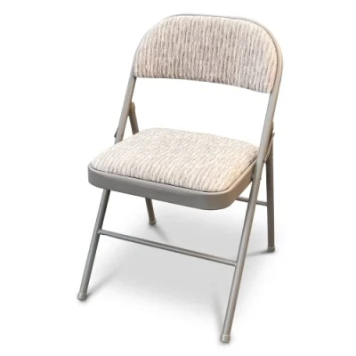 Image of Denny International Deluxe Fabric Padded with Heavy Duty Steel Metal Frame Folding Back Rest Chair for Home Garden Office Computer Desk (1 x Chair)