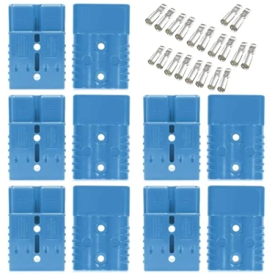 Image of Bohaner 10Pcs Anderson Connector 50A 24V/600V Battery Quick Disconnect Modular Power Connectors Plug Kit (Blue 50A)