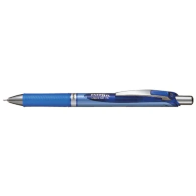 Image of Pentel 0.5mm Medium Point Energel Xm Refilable Retractable Gel Roller Pen with Metallic Looking Barrel Blue