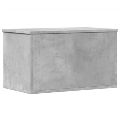 Image of vidaXL Storage Box Coffee Table Blanket Chest Concrete Grey Engineered Wood Multi Use Furniture for Living Room/Bedroom 60x35x35 cm