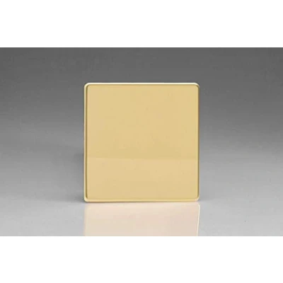 Image of Varilight Single Blank Plate Polished Brass XDVSBS