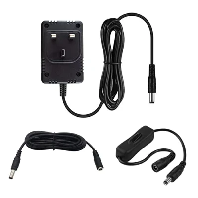 Image of myVolts 12V power supply adaptor compatible with/replacement for Yamaha Magic Stomp Effects pedal UK plug with Extension and Inline Switch