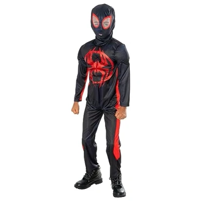 Image of Rubie&#039;s 1000731XXS Miles Morales Child Deluxe Costume Spiderman Kids Fancy Dress, Boys, Black/Red, XXSmall, 3 4 Years