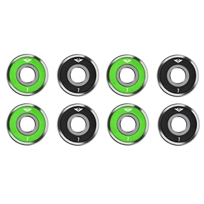 Image of Fracture Skateboards Dual Coloured Skateboard Bearings Abec 7 Green Black