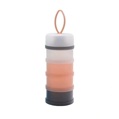 Image of Baby Milk Powder Dispenser Pots,4 Layer Formula Storage Container Portable Food Containers,Milk Pot, Food, Snacks, for Travel and Outdoor Activities(Pink)