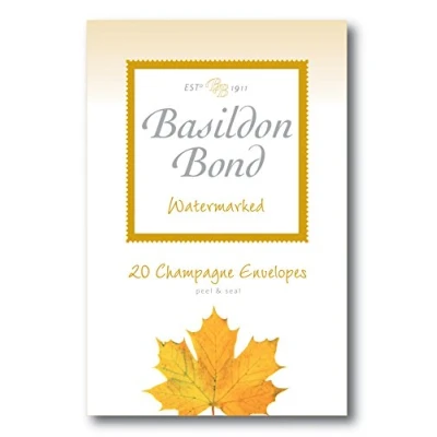 Image of Basildon Bond Luxury Peel and Seal Envelopes 20 Pack for Duke Writing Pad Champagne, Size 95 x 143mm