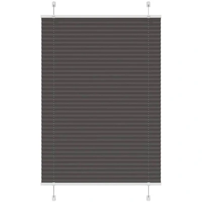 Image of vidaXL Pleated Blind Black 85x100 cm Fabric Width 84.4 Polyester