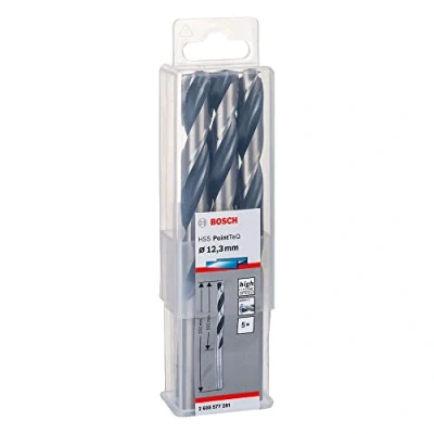 Image of Bosch Professional 5 Piece PointTeQ HSS Twist Drill Bit (for Metal, 12.3 x 101 151 mm, Driver Accessories)