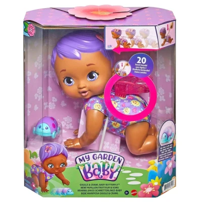 Image of My Garden Baby Giggle &amp; Crawl Butterfly Doll (30 cm / 12 in), 20 Sounds and Fluttering Wings, Great Gift for Kids Ages 2Y+