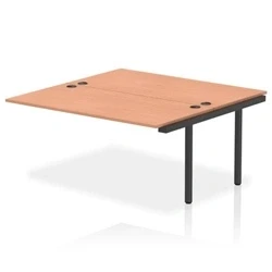 Image of Impulse Bench B2B Ext Kit 1600 Black Frame Office Desk Beech