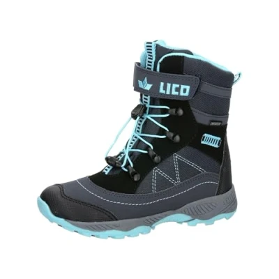 Image of Lico Sundsvall VS Snow Boot, Navy Turquoise, 8.5 UK Child
