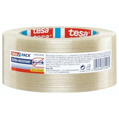 Image of tesa PACK Mono Filament Adhesive Packaging Tape Highly Resistant For Shipping Boxes and Heavy Cartons up to 30 kg 50 m x mm Transparent