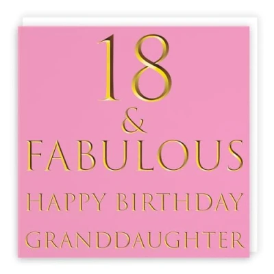 Image of Hunts England Large Granddaughter 18th Birthday Card 18 &amp; Fabulous Happy Still Totally Collection 210 x mm Age