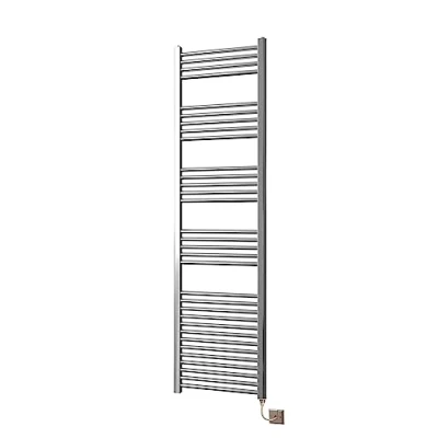 Image of Greened House Electric Chrome 500W x 1800H Straight Bathroom Towel Rail