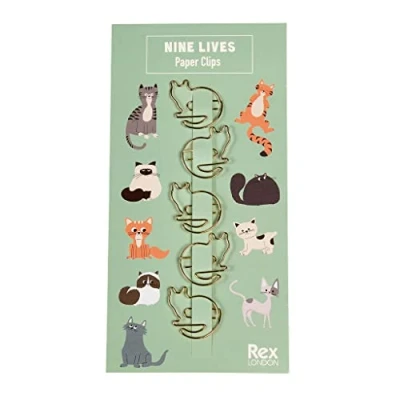 Image of Nine Lives Cat Paper Clips (Pack of 5)