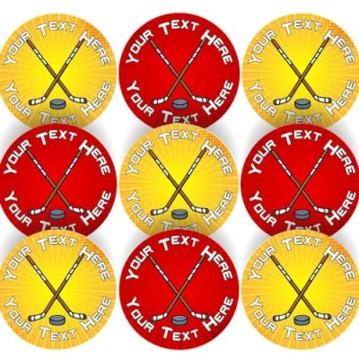 Image of 144 Personalised Hockey 30mm Reward Stickers for School Teachers, Parents and Nursery