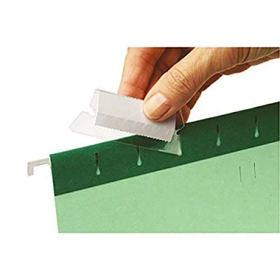 Image of Rexel Tabs and Labels for Classic Suspension Files, Clear/White, Pack of 25, 2115596