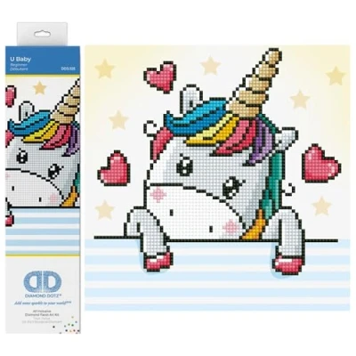 Image of DIAMOND DOTZ Painting, Beginner Kit, Canvas, U Baby, 23 x 23cm