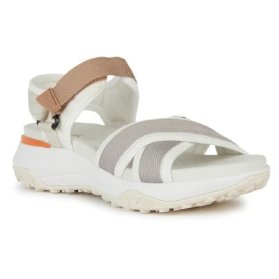 Image of Geox Women&#039;s D Sorapis + Grip A Sports sandal, White Lt Grey, 5 UK