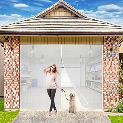 Image of Magnetic Screen Window, 140x200 cm Campers Mesh Curtain, with Magnets &amp; Magic Paste, Doors Anti Mosquitoes Bugs White H
