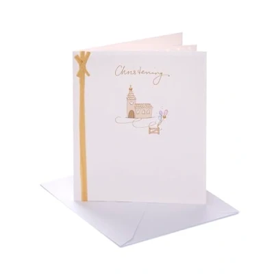Image of UK Greetings Christening Card for Him/Her/Friend Cute Design