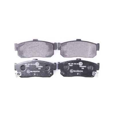 Image of D40605M490, D40606J090 Brake pad set HELLA 8DB 355 016 561 with acoustic wear warning NISSAN: ALMERA II Hatchback, 1 Hatchback