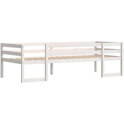 Image of vidaXL Kids&#039; Bed Frame without Mattress White 75x190 cm Small Single Solid Wood Pine