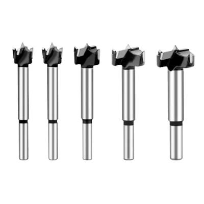 Image of hsawbit 5PCS Forstner Drill Bit 15/20/25/30/35mm Hinge Cutter Carbide Tipped for Kitchen Cupboard Hinges, Hard Wood Hole Saw Woodworking Drilling