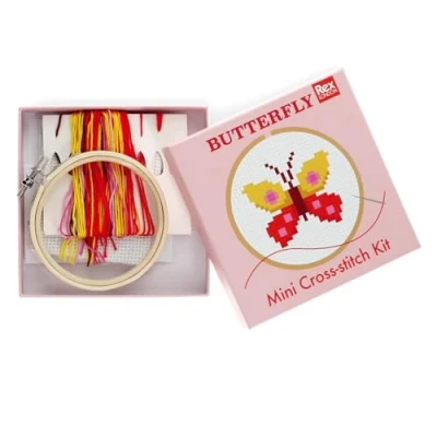 Image of Rex London Mini Cross Stitch kit Butterfly