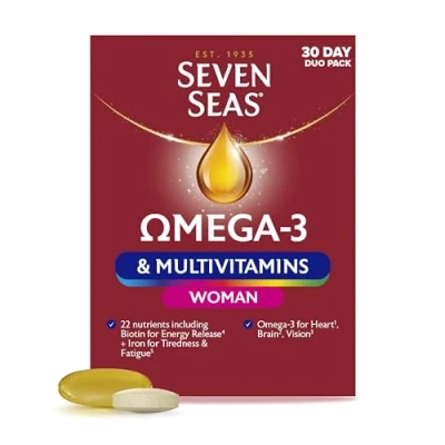 Image of Seven Seas Omega 3 &amp; Multivitamins Woman, with Biotin and Iron, 30 Day Duo Pack, Capsules Multivitamin Tablets