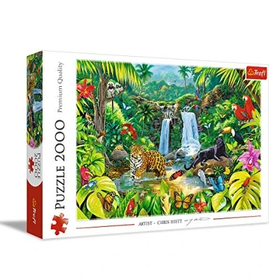 Image of Trefl TR27104 Tropical Forest 2000 Pieces, Premium Quality, for Adults and Children from 12 Years, Puzzle, Colourful, View of Barcelona, Spain