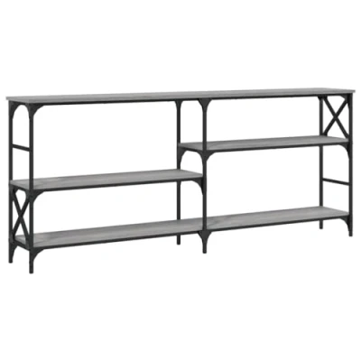 Image of vidaXL Console Table Grey Sonoma Engineered Wood Rectangular design for Hallway or Living room