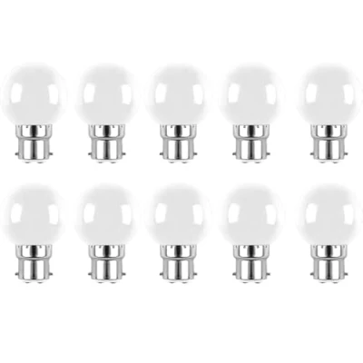 Image of 10 Pack B22 Bayonet Bulbs 2W G45 Mini Glof LED Light (20W Equivalent) Cool White Bulb 220V Colorful Energy Efficient for Party Garland Decoration
