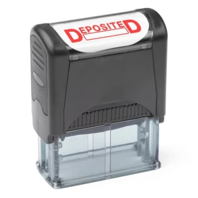 Image of Self Inking Rubber Stamp, Refillable Red Ink Preinstalled (9/16&quot; x 1 1/2&quot;) (Deposited)
