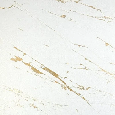 Image of White Kintsugi Metallic Gold Wallpaper Blown Vinyl Paste The Wall Modern Contemporary Textured Glitter