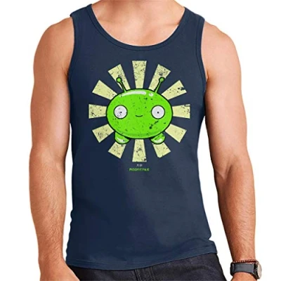 Image of Mooncake Retro Japanese Final Space Men&#039;s Vest Navy Blue
