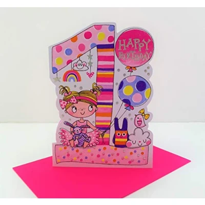 Image of Rachel Ellen Girl Age 1 Today Birthday Card