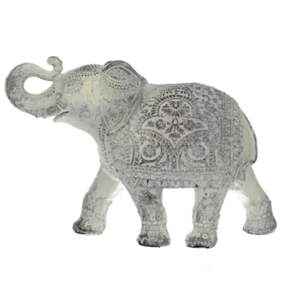 Image of Puckator ELE21 Brushed White Medium Thai Elephant Figurine